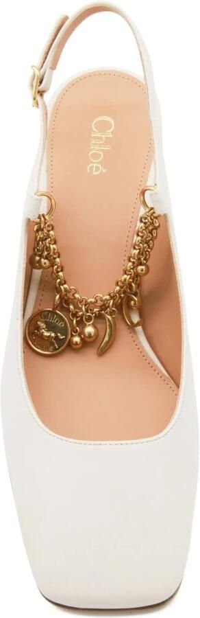 Chloé Witte Hak Slingbacks Charms Schoenen