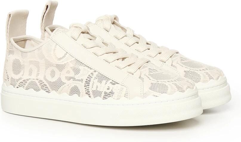 Chloé Witte Kant Sneakers met Logo Detail - Foto 3