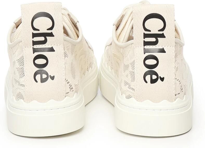 Chloé Witte Kant Sneakers met Logo Detail - Foto 2