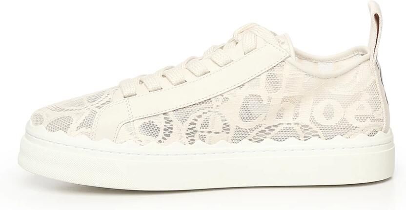 Chloé Witte Kant Sneakers met Logo Detail - Foto 4
