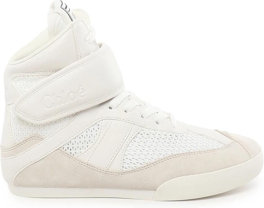 Chloé Witte Mesh Sneakers met Leren Band