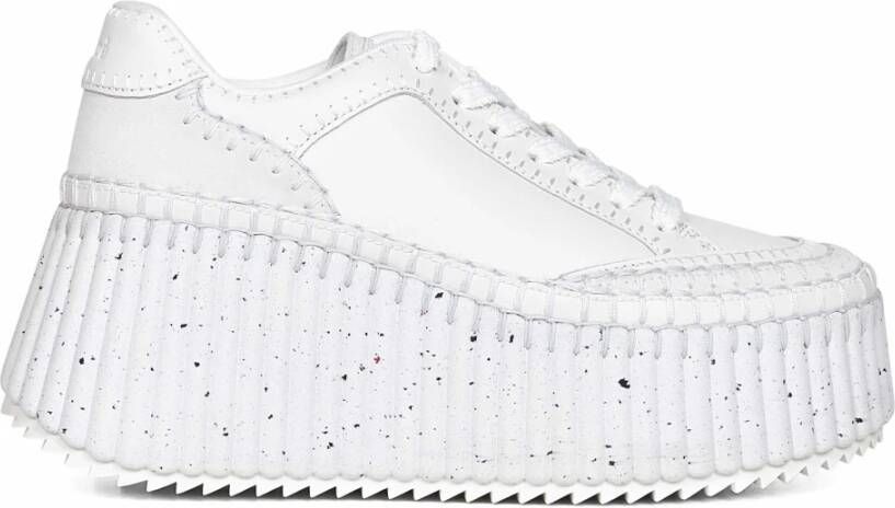Chloé Witte Sneakers met Handgemaakt Stiksel