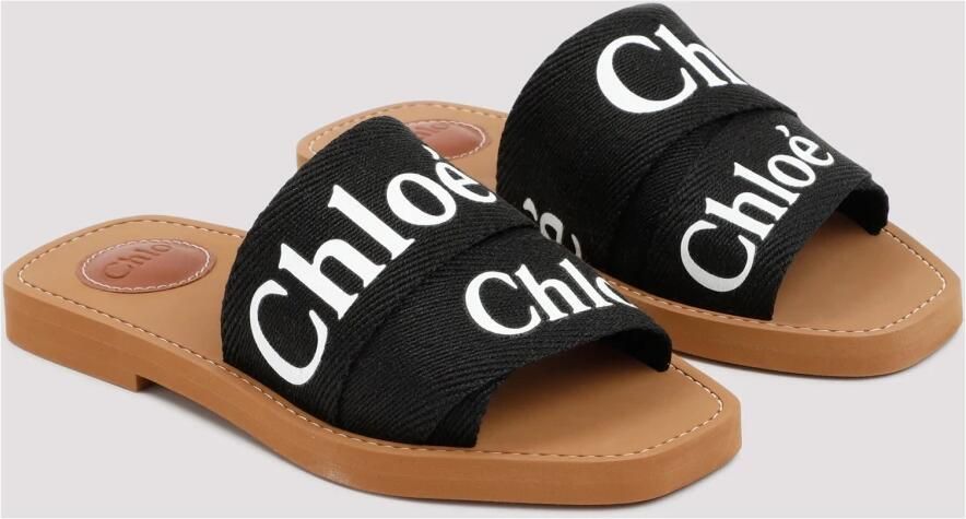 Chloé Minimalistische Leren Slippers Black Dames