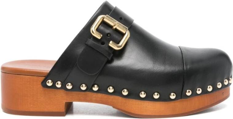 Chloé Zwarte Instap Sandalen met Blokhak