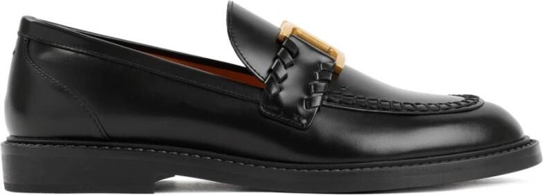 Chloé Zwarte Leren Loafer Schoenen