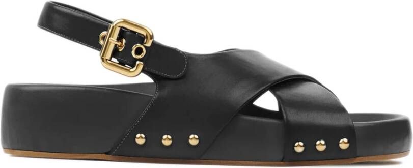 Chloé Zwarte leren sandalen met anatomisch voetbed