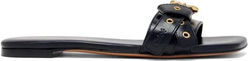 Chloé Zwarte Leren Sandalen voor Vrouwen