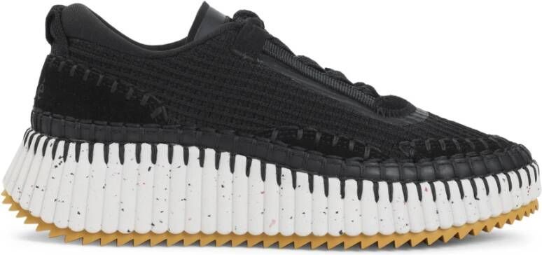 Chloé Nama sneaker met gebreid bovenwerk en suède details