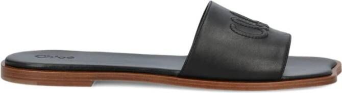 Chloé Zwarte Platte Leren Schoenen