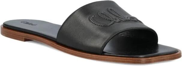 Chloé Zwarte Platte Leren Schoenen