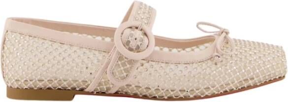 Christian Louboutin Beige Mesh Ballerina's met Strass