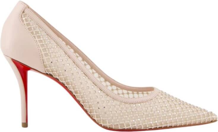 Christian Louboutin Beige Mesh Strass Pumps