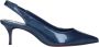 Christian Louboutin Blauwe Leren Sandaal Puntige Neus Middelhoge Hakken - Thumbnail 1