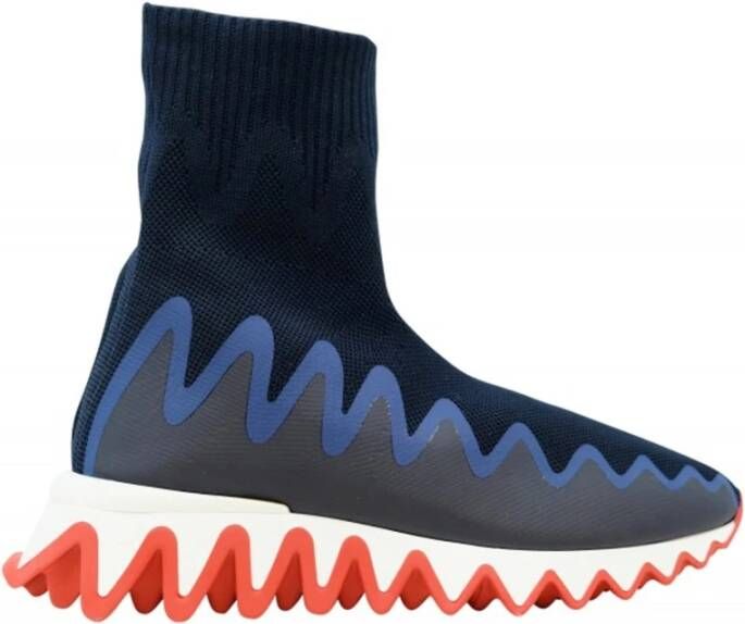 Christian Louboutin Blauwe Sharky Sock Sneakers Multicolor Dames