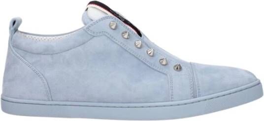 Christian Louboutin Blauwe Studded Slip-On Loafer met Rubberen Zool
