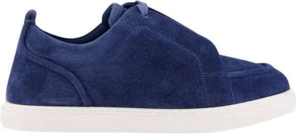 Christian Louboutin Blauwe Veau Velours Sneakers
