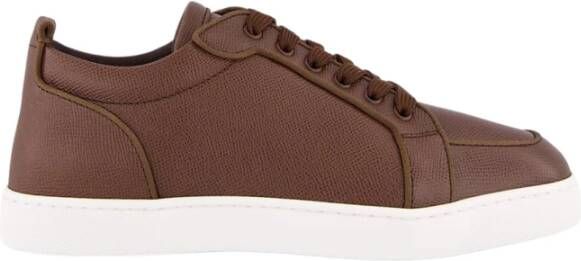 Christian Louboutin Bruin Leren Lage Sneakers