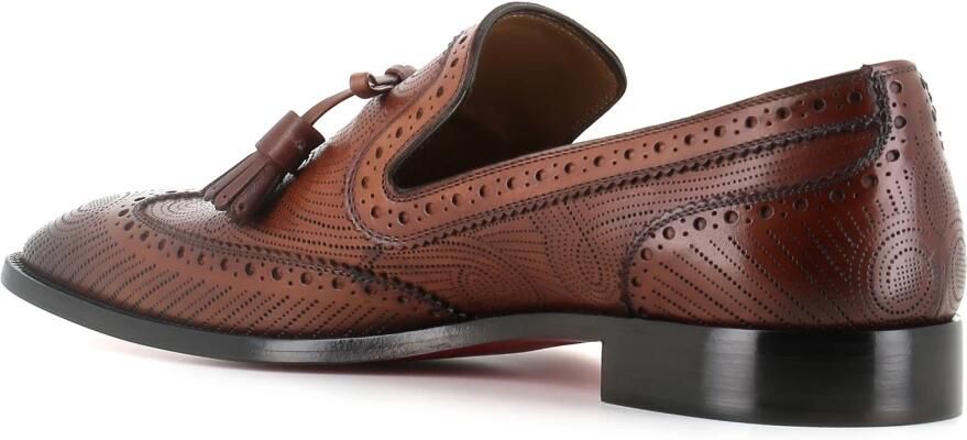 Christian Louboutin Bruin Leren Sandalen Zwaluwstiksels