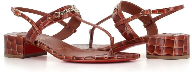 Christian Louboutin MJ Thong 25mm Sandalen van leer met krokodillenprint - Foto 4