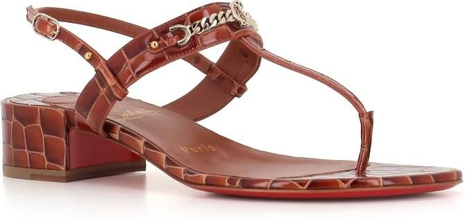 Christian Louboutin MJ Thong 25mm Sandalen van leer met krokodillenprint - Foto 3