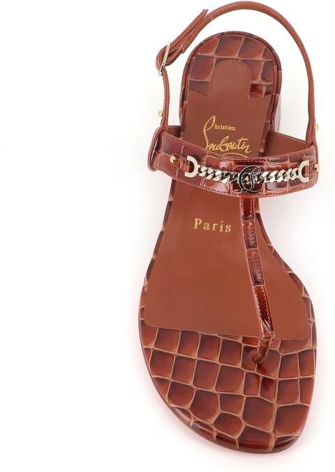 Christian Louboutin MJ Thong 25mm Sandalen van leer met krokodillenprint - Foto 2