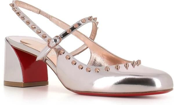 Christian Louboutin Rosegouden Pumps met Spiegelend Leer en Noppen