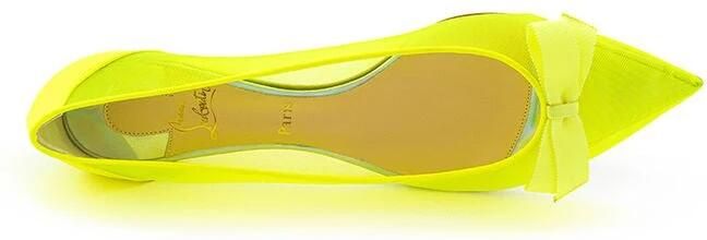 Christian Louboutin Zonneschijn Geel Mesh Platte Elegantie Yellow Dames - Foto 5