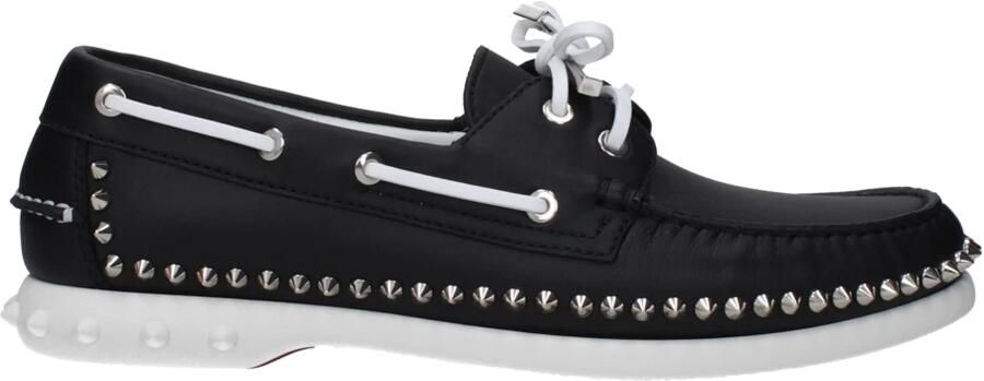 Christian Louboutin Zwarte leren instaploafers met studs