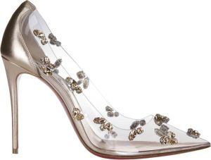 Christian Louboutin Degraqueen 100 Pvc Nappa Laminata Lin Hakken Geel Dames