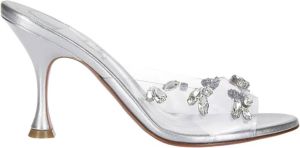 Christian Louboutin Degraqueen 85 Pvc Nappa Laminata Lin Hakmuiltjes Grijs Dames