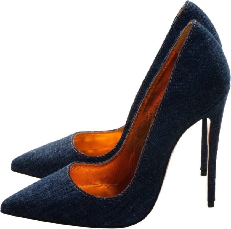 Christian Louboutin Denim High Heel Pumps Blue Dames