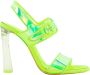 Christian Louboutin Gele leren sandalen met vierkante gesp - Thumbnail 1