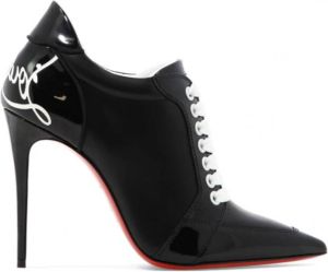 Christian Louboutin Leren Veterschoenen Zwart Dames