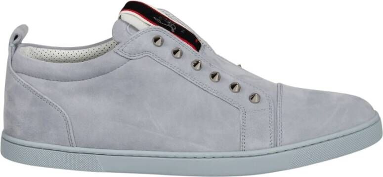 Christian Louboutin Luxe Mid-High Top Sneakers Gray Heren
