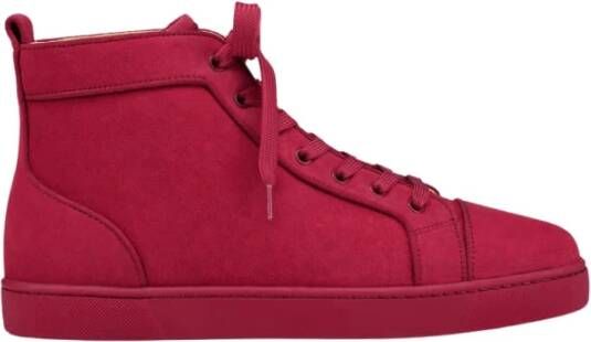 Christian Louboutin Magenta Hoge Top Casual Sneakers Rood Heren