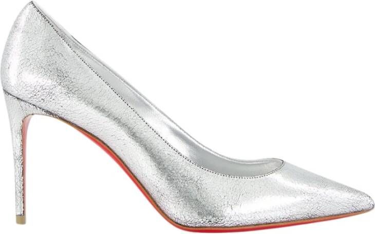 Christian Louboutin Metallic Zilver Leren Stiletto Pumps