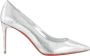 Christian Louboutin Metallic Zilver Leren Stiletto Pumps - Thumbnail 1