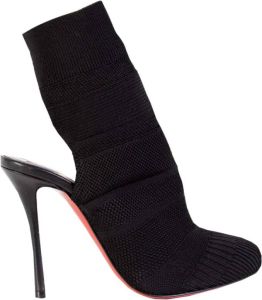 Christian Louboutin Noemi 100 Zwarte Tricot Enkellaars Meerkleurig Dames