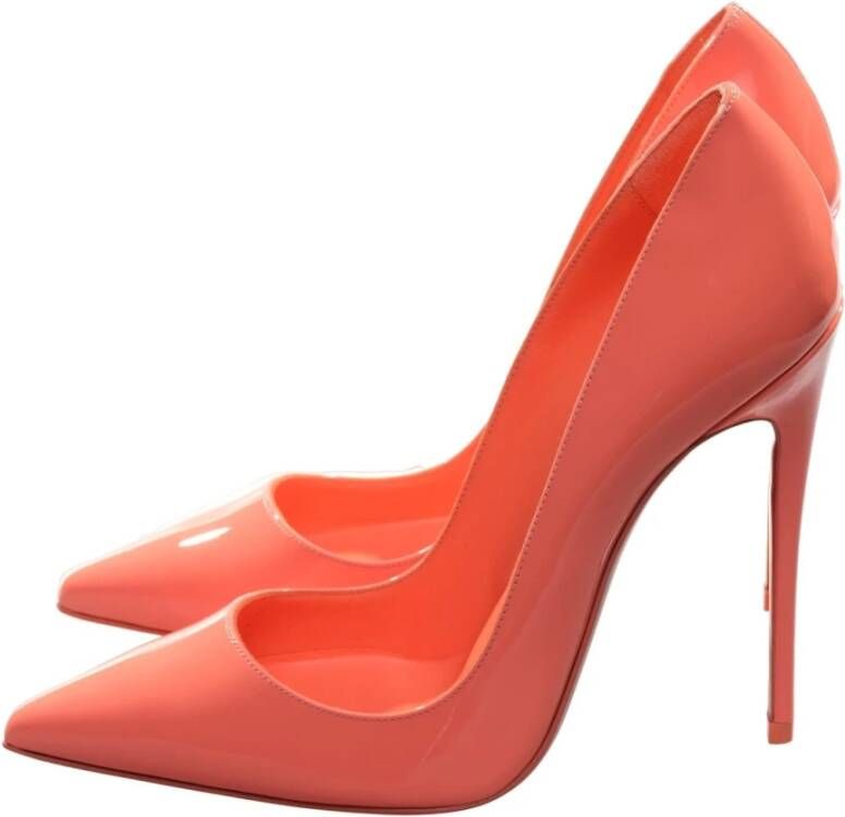 Christian Louboutin Oranje Lackleder High Heel Pumps Orange Dames