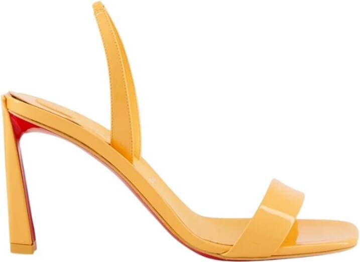 Christian Louboutin Oranje Patent Leren Slingback Sandalen