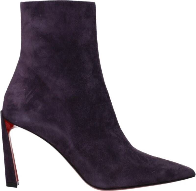 Christian Louboutin Paarse Leren Enkellaarzen