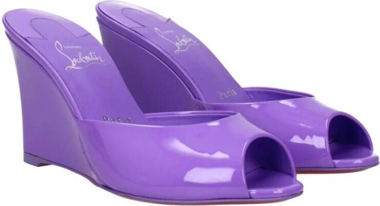 Christian Louboutin Paarse Patentleren Sleehakken