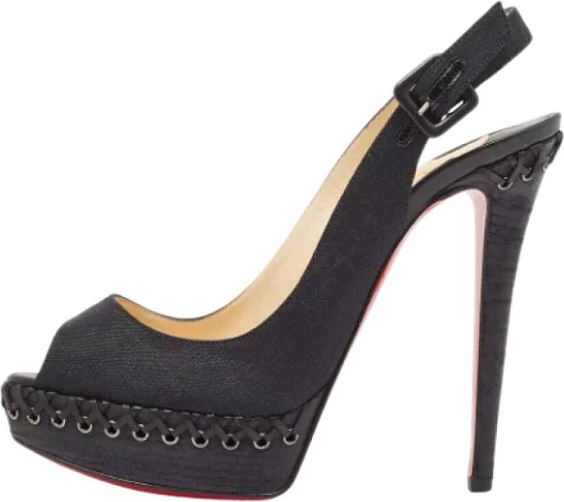 Christian Louboutin Pre-owned Canvas heels Black Dames