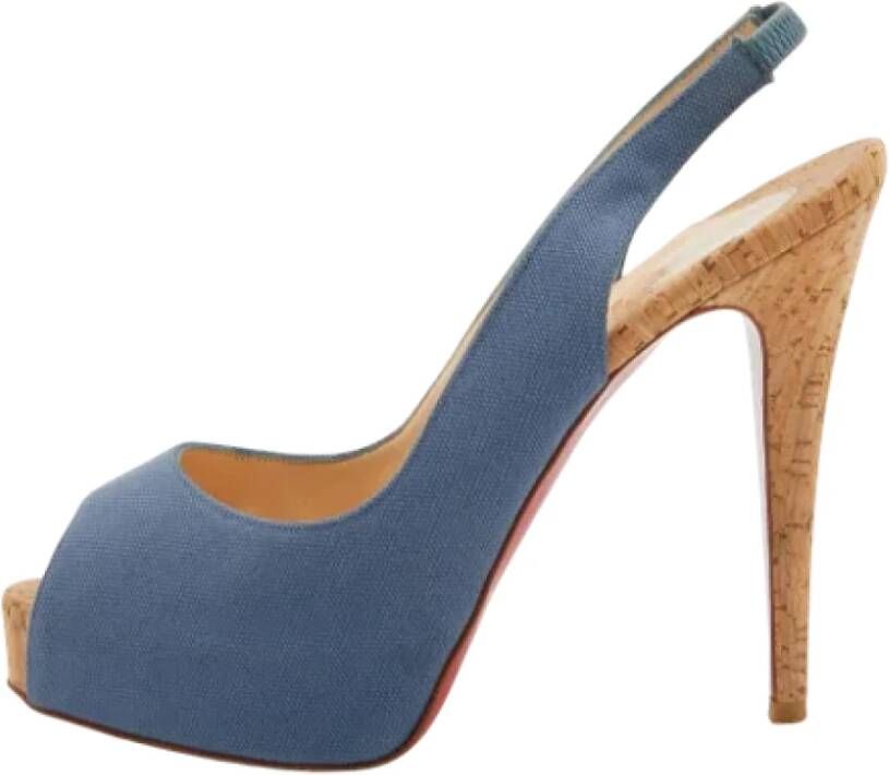 Christian Louboutin Pre-owned Canvas heels Blue Dames