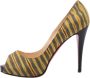 Christian Louboutin Pre-owned Canvas heels Yellow Dames - Thumbnail 1