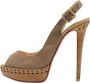 Christian Louboutin Pre-owned Canvas sandals Brown Dames - Thumbnail 1