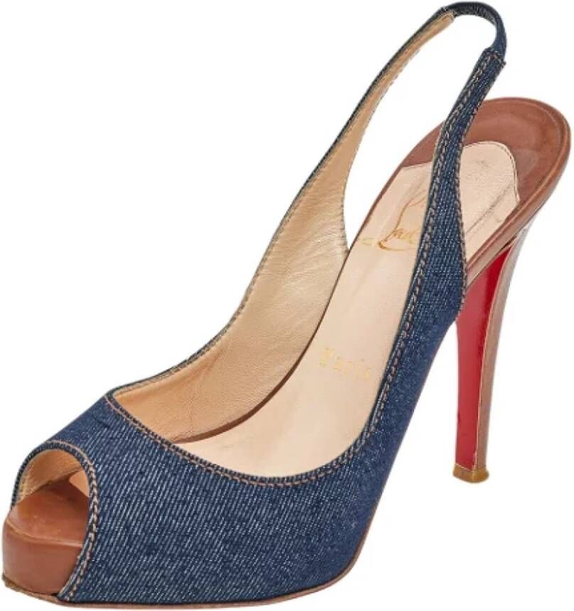Christian Louboutin Pre-owned Denim sandals Blue Dames