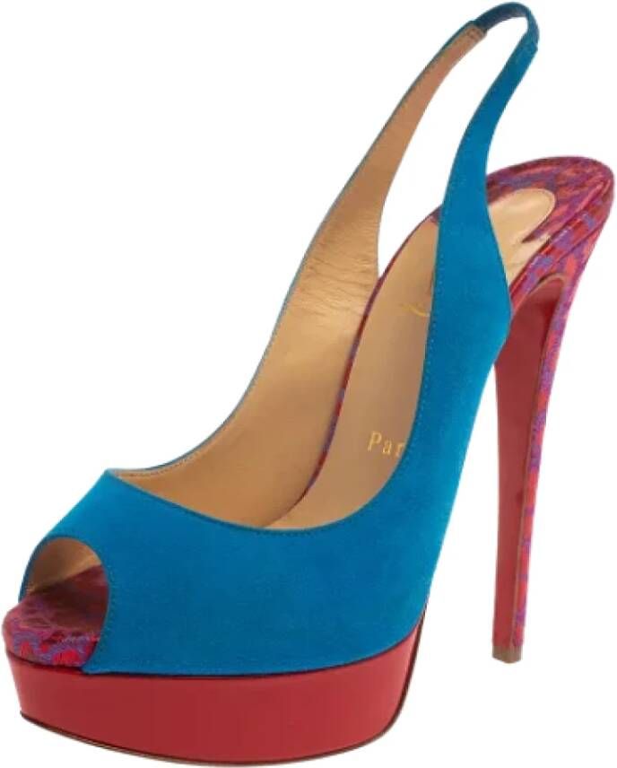 Christian Louboutin Pre-owned Fabric heels Blue Dames