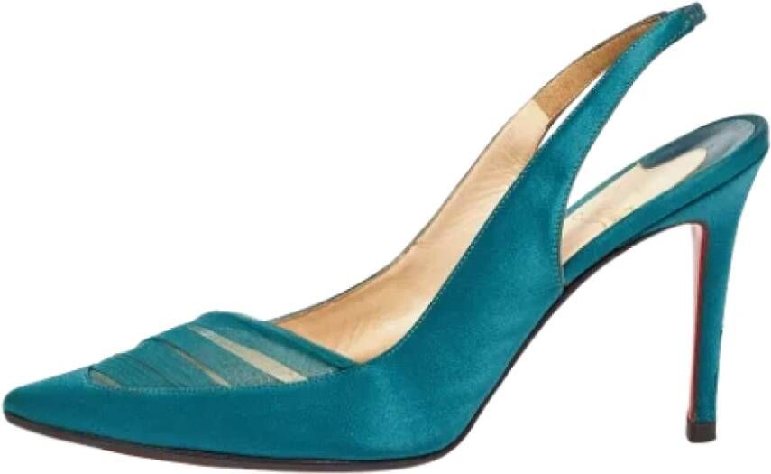 Christian Louboutin Pre-owned Fabric heels Green Dames