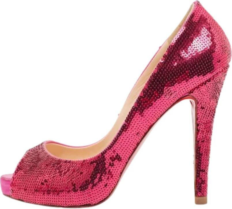 Christian Louboutin Pre-owned Fabric heels Pink Dames